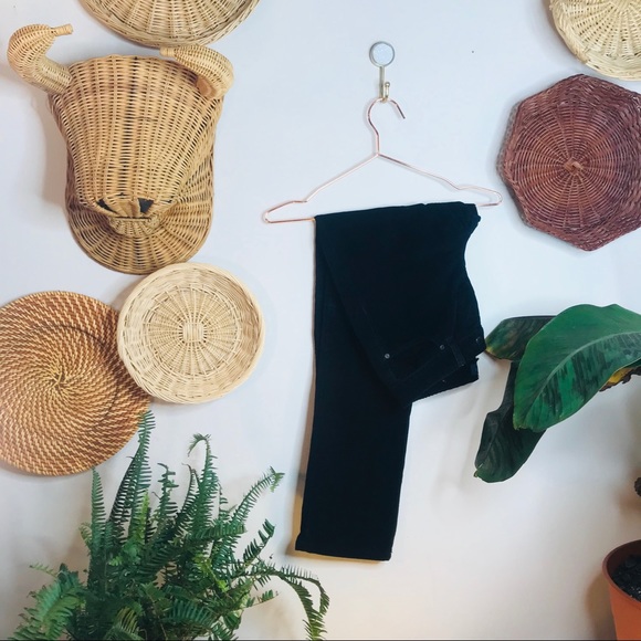 vintage 90s black petite curvy stretch corduroy - Picture 3 of 5